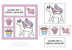Cute Little Unicorn Birthday Topper - Purple