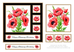 Lovely Poppies Birthday Topper