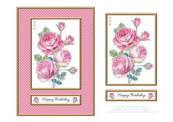 Lovely Watercolor Roses Birthday Topper