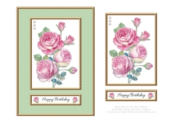Lovely Watercolor Roses Birthday Topper
