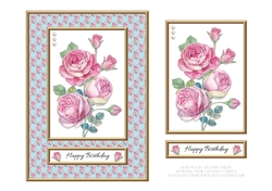 Lovely Shabby Chic Roses Birthday Topper