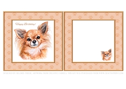 Cute Chihuahua Birthday Topper Plus Insert