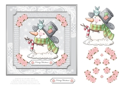 Cute Snowman Holiday Topper - Card Two