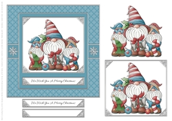 Cute Gnomes Holiday Topper - Blue