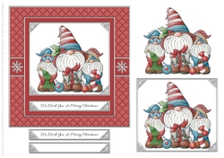 Cute Gnomes Holiday Topper - Red