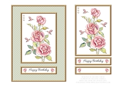 Lovely Roses Birthday Topper - Green