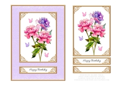 Lovely Watercolor Peonies Birthday Topper