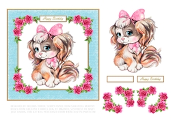 Cute Puppy Birthday Topper - Card #1
