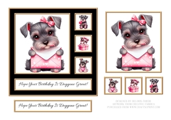 Cute Schnauzer Puppies Birthday - Black