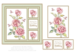 Lovely Roses Birthday Topper - Card Two