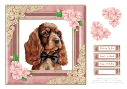 Cute English Cocker Spaniel Birthday Topper