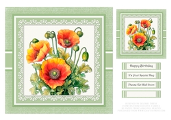 Beautiful Poppies Birthday/Get Well Topper