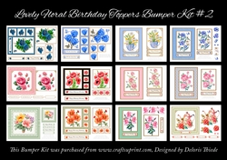 12 Lovely Floral Birthday Toppers Bumper Kit #2