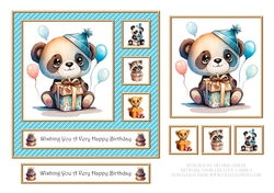 Cute Critters Birthday Topper - Blue