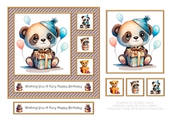 Cute Critters Birthday Topper - Brown