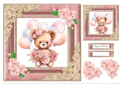 Sweet Teddy Bear Birthday Topper