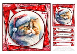 Cute Kitty Christmas Topper - Card One