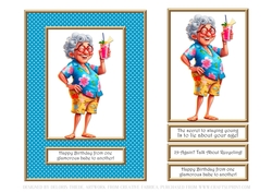 The secret to staying young - blue polka dot background