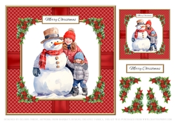 Cute Snowman Holiday Topper (Card Three)