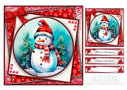Cute Little Snowman Holiday Topper N Gift Tag