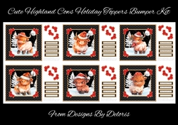 Cute Highland Cows Holiday Toppers Bumper Kit