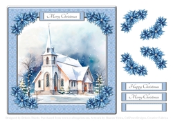 Lovely Church In The Snow Holiday Topper