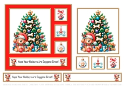 Cute Puppy Holiday Topper - Red