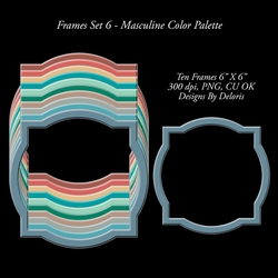 Masculine Colors Beveled Edge Frames Set 6
