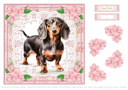 Cute Dachshund Birthday Topper