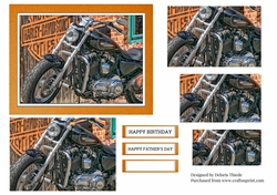Harley Davidson Motorcycle Pyramid Birthday Card