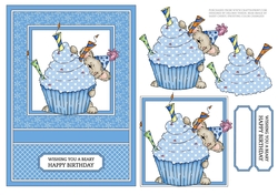 Sassy Cheryl Sneaky Bear 5X7 Topper + Decoupage Layers