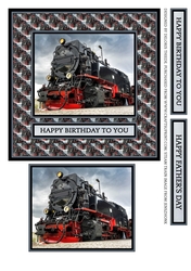 6 X 6 Steam Train Birthday/Fathers Day Quick Card