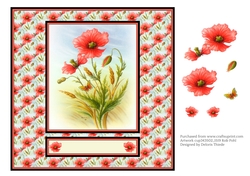 Beautiful Poppies by Rob Pohl 7 X 7 Card Topper