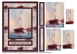 Sailboat Fathers Day/Birthday Pyramid Card Topper