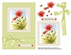 Lovely Poppies Happy Mothers Day Topper Plus Decoupage