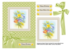 Lovely Watercolor Flowers Birthday/Mothers Day Topper