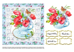 Red Poppies - Teacup Topper