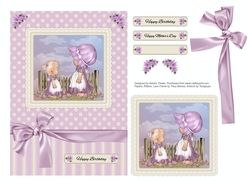 Cute Little Sisters Birthday/Mothers Day Topper