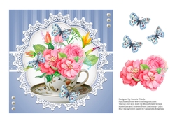 Lovely Watercolor Flowers In A Teacup Topper