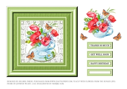 Lovely Watercolor Poppies On A Lace Background