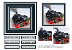 Steam Train Birthday/Fathers Day Quick Card 