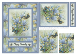 Lovely Watercolor Flowers Birthday Pyramid 