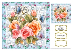 Lovely 7 X 7 Floral Lace Topper Plus Gift Tag