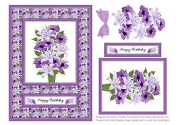 Lovely Purple Lilies Card Topper