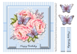Lovely butterflies and flowers on lace