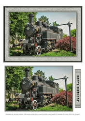 Vintage Steam Train Birthday Topper