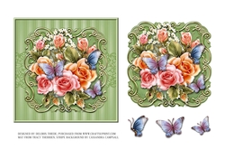 Lovely butterflies and flowers topper