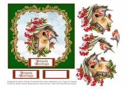 Seasons Greetings - Winter Birdhouse Step By Step Topper