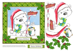Cute Penguin And Bear Holiday Topper