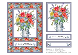 Poppies and butterflies topper